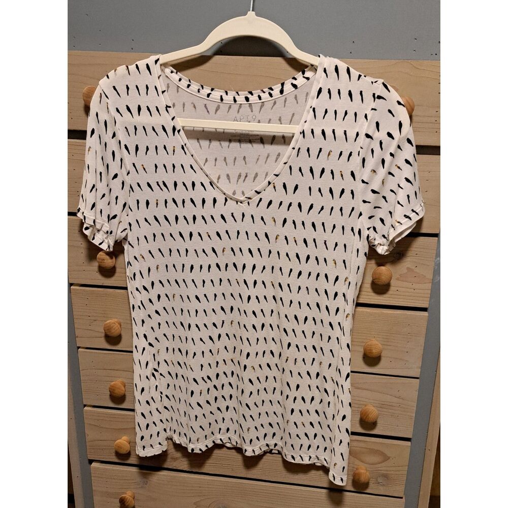 Apt. 9 Bird Print Top – Size Small- boho, nature inspired, cottagecore, earthy